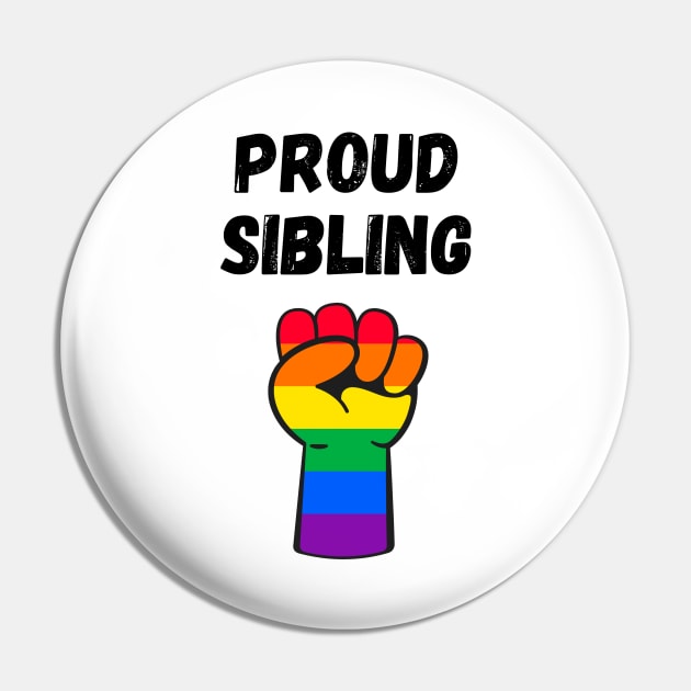 Proud Sibling Rainbow Pride T Shirt Design Pin by Rainbow Kin Wear