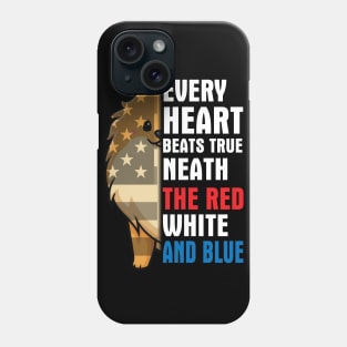 Pomeranian Every Heart Beats True Neath The Red White And Blue Happy Independence July 4th Day Dogs Phone Case