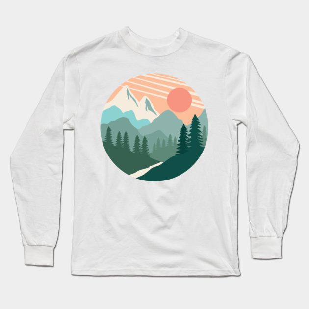 Mountain Landscape Mountain Long Sleeve T Shirt Teepublic