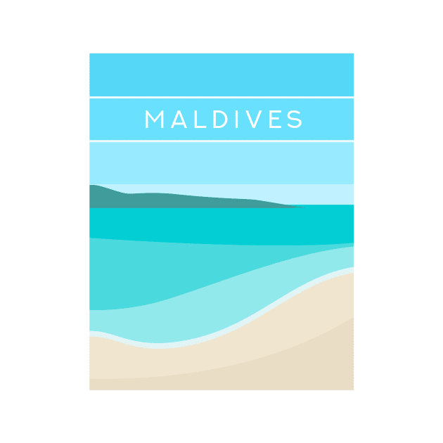 Maldives Beach, South Asia in Blue by typelab