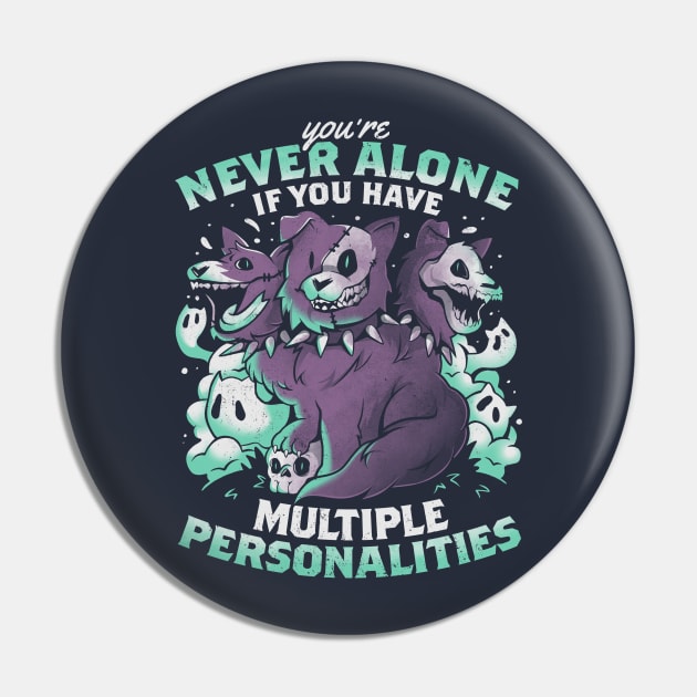 Multiple Personalities - Funny Evil Hell Dog Gift Pin by eduely