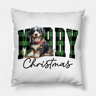 Christmas Bernese mountain dog Pillow