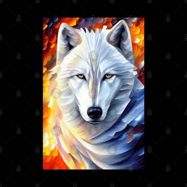 Stunning White Wolf Painting by CBV