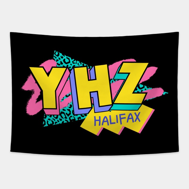 Halifax, Nova Scotia Retro 90s Logo Tapestry by SLAG_Creative