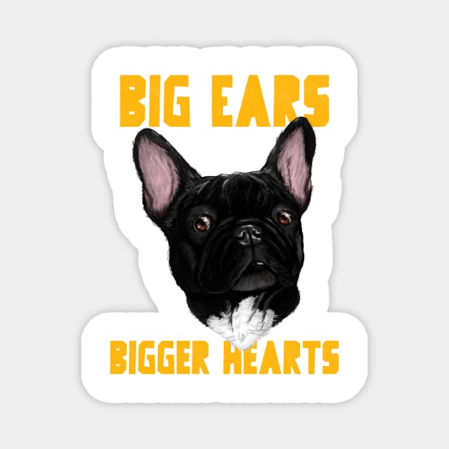 Big Ears, Bigger Hearts: French Bulldog Love Magnet by u4upod