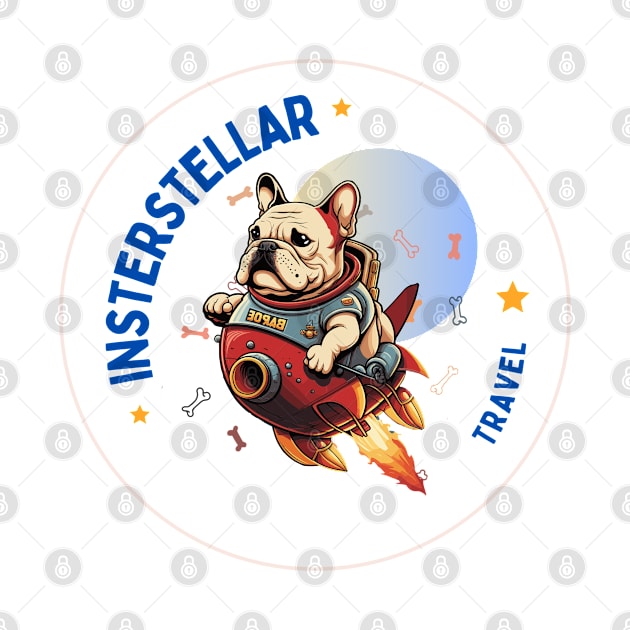Explore the galaxy with this fun bulldog art! | Space Bulldog adventure by Artful Delights
