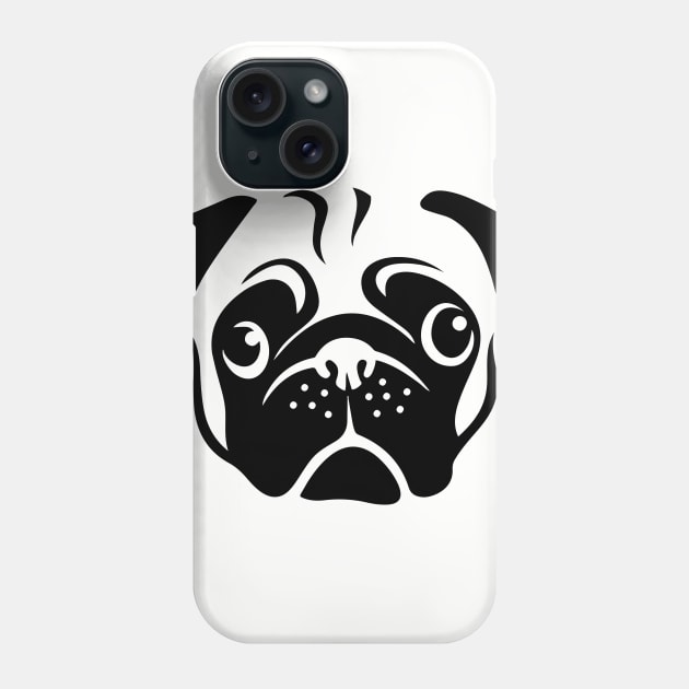 Pug Face Phone Case by airealapparel