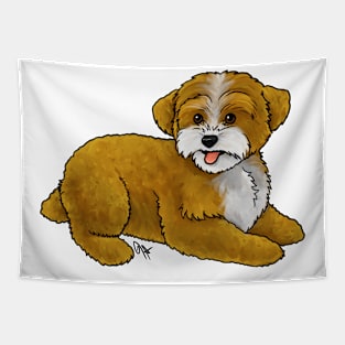 Dog - Yorkipoo - Red and White Tapestry