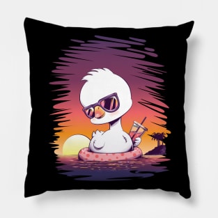 Summer Time Fun - DinkyGoose - Cartoon Goose Pillow