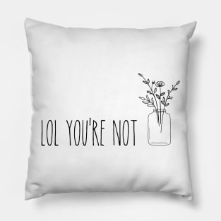 funny line drawing flower Pillow