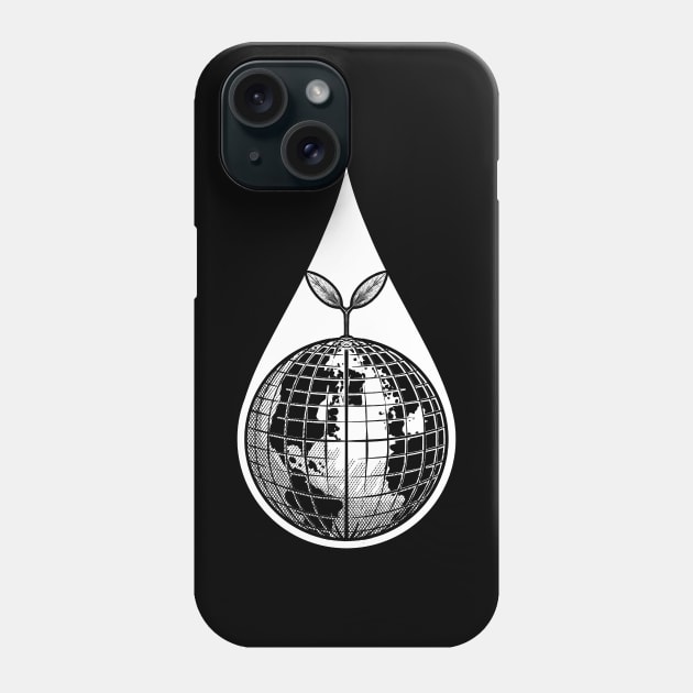 save earth icon, earth vintage hand drawing design Phone Case by ROCKHOPPER