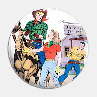 Prisoner Cowboy Western Retro Comic Pin