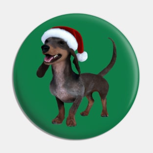 Holiday Ready Dachshund Sausage Dog With Santa Hat Pin