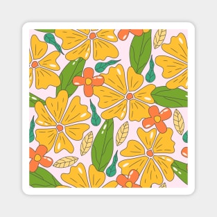 Aesthetic Retro Floral Pattern Magnet