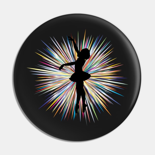 Ballerina With Tutu in Silhouette Pin by xena