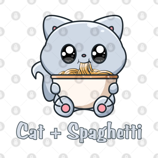 Cat Eating Spaghetti by HobbyAndArt