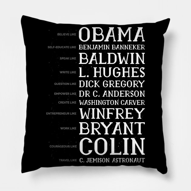 Black History Month BLM Obama Gift Pillow by qwertydesigns