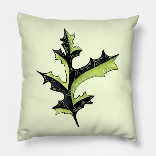 Bizarre Oak Leaf With Tattoos Pillow