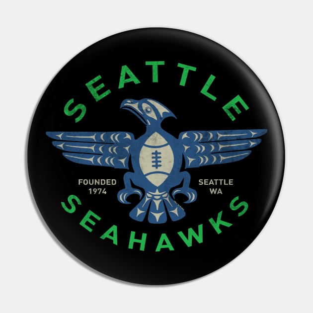 Native Seattle Seahawks by © Buck Tee Originals - Seattle Seahawks - Pin