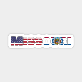 Missouri State Flag/American Flag Logo Magnet