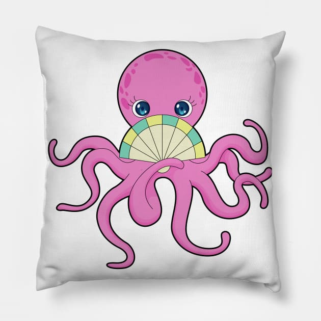 Octopus Hand fan Pillow by Markus Schnabel