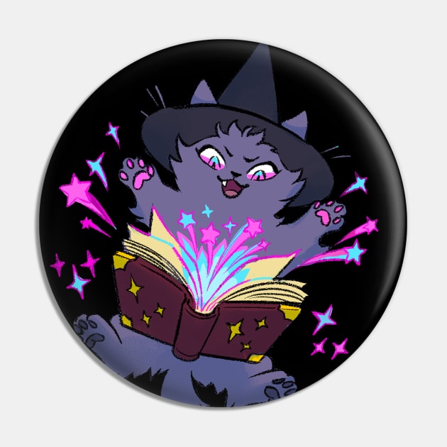 Witchy Kitty Hexplosion Pin by Mamath