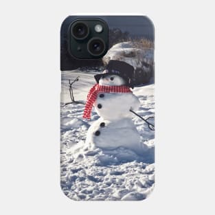 Snowman With Hat and Scarf Phone Case