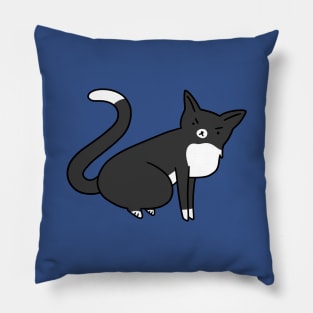 Angry Tuxedo Kitty Pillow