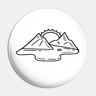 Simple Mountains, Lake and a Sun Pin