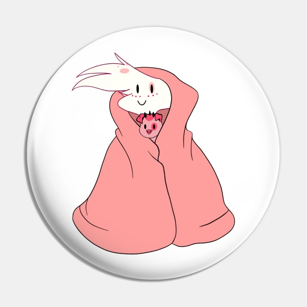 Angel Dust and Fat Nuggets in a blanket Pin by SassyTiger