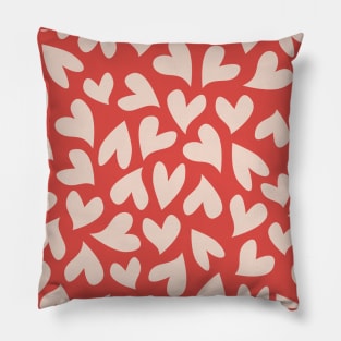 Seamless powder pink hearts pattern Pillow