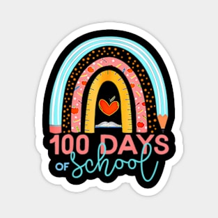 100Th Day Of School Teacher 100 Days Smarter Boho Rainbow Magnet