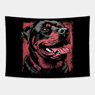 Retro Art Rottweiler Dog Lover Tapestry