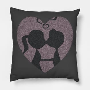 COUPLE KISSING IN HEART Pillow