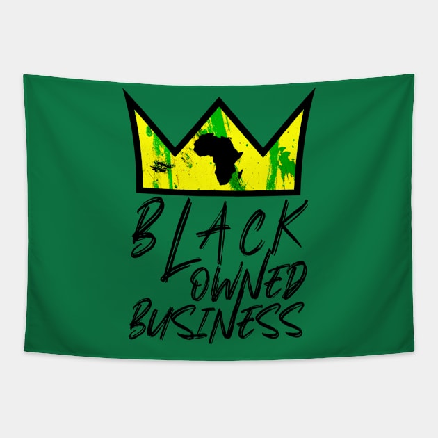 Black Owned Business African Crown Tapestry by Glass Table Designs