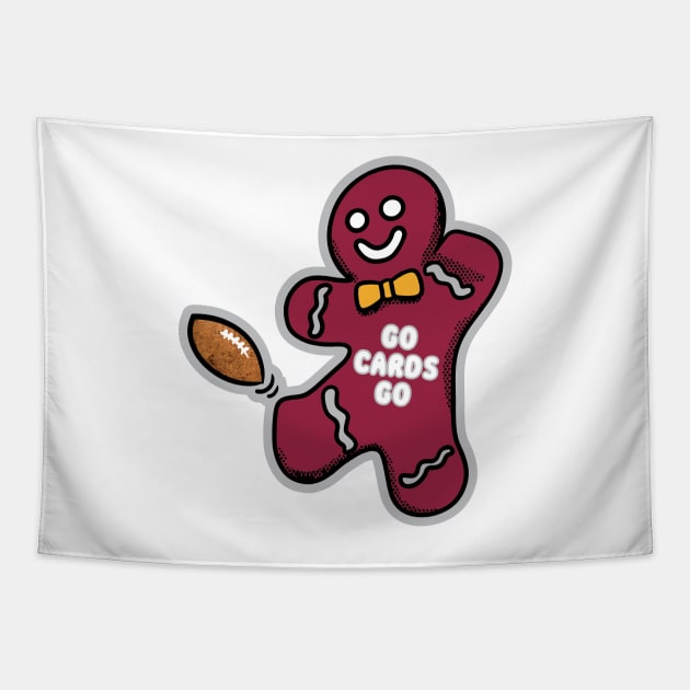 Arizona Cardinals Gingerbread Man Tapestry by Rad Love