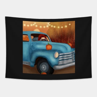 Gnome in a truck Tapestry