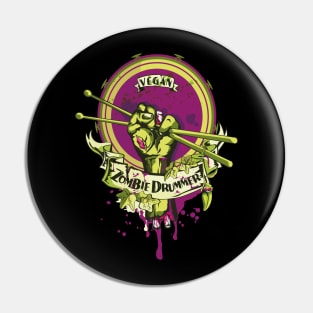 Vegan Zombie Drummer Pin