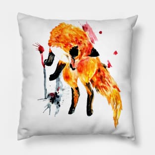 jumping fox Pillow