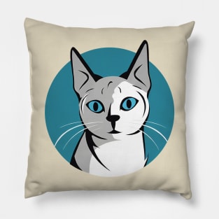 Cute cat with blue eyes Pillow