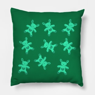 Green rabbits pattern Pillow