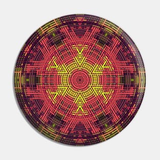 Weave Mandala Pink Purple and Yellow Pin