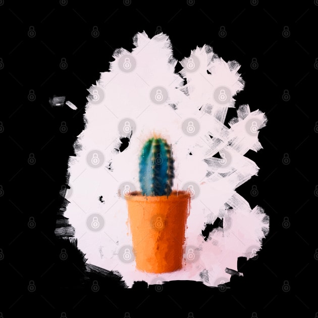 Cacti in orange pot oil painting by DigitPaint