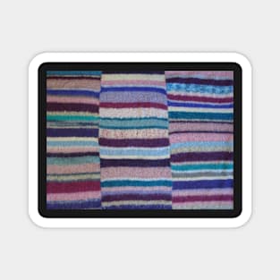 vintage style colorful hand knitted stripes Magnet