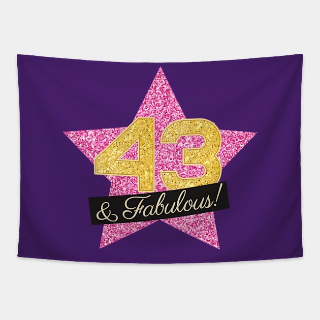 43rd Birthday Gifts Women Fabulous - Pink Gold Tapestry by BetterManufaktur