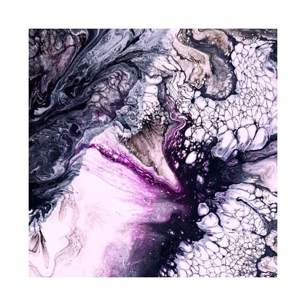 Purple/Grey Acrylic Pour Painting by Designs_by_KC