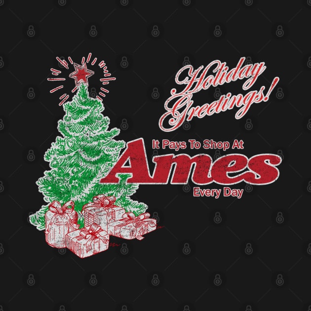 Distressed Ames Holiday Greetings by Tee Arcade