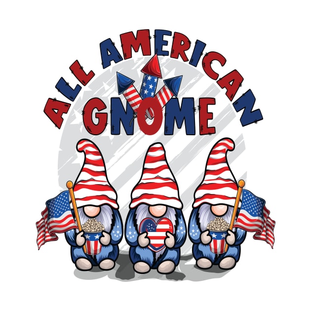 Patriotic 4th of July Funny Gnomes Gifts 4th of July  Patriotic Gnomes Funny American Flag USA by albaley