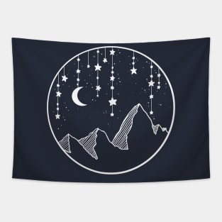 Starry Night over the mountain tops Tapestry