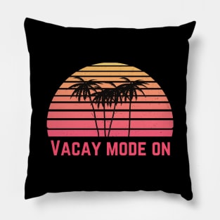 Vacay Mode On Distressed Sunset Pillow